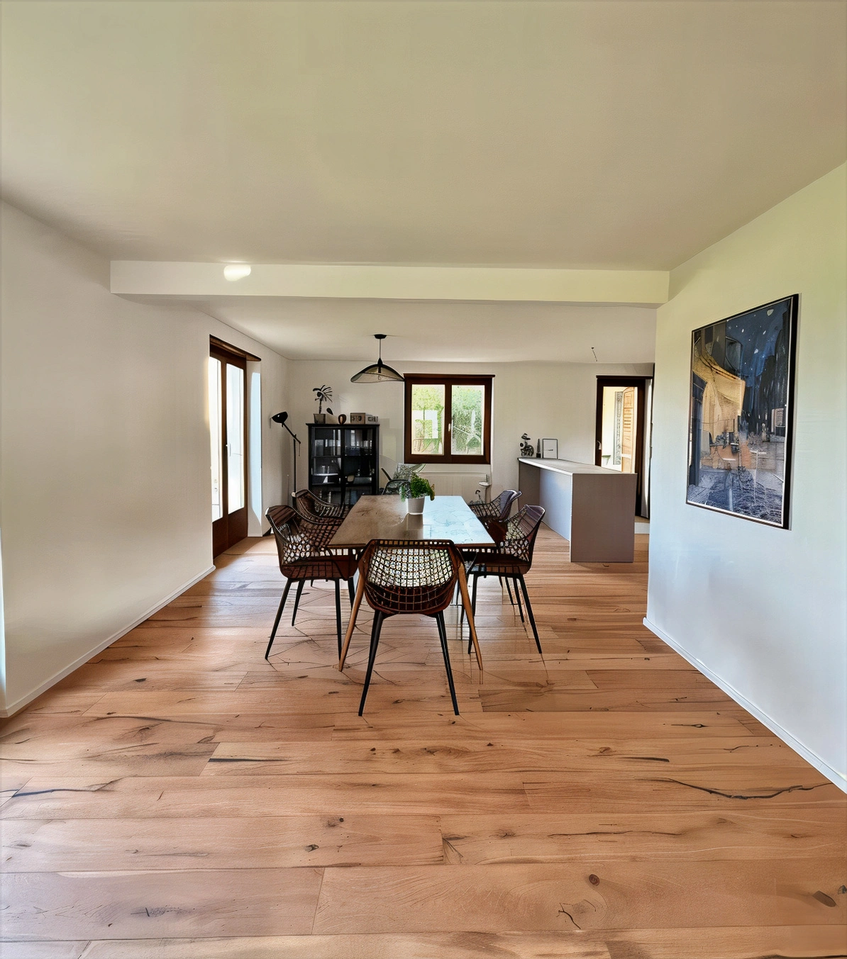 Nouveau séjour après rénovation avec parquet en chêne